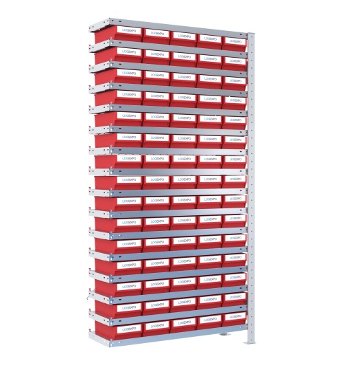 SCAFFALE AGGIUNTIVO CON CONTENITORI - 75 Cassette per minuteria