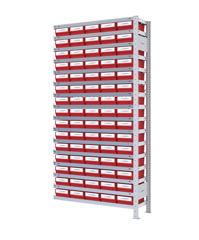 SCAFFALE AGGIUNTIVO CON CONTENITORI - 75 Cassette per minuteria