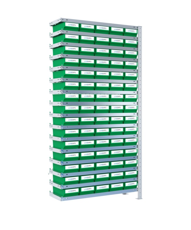 SCAFFALE AGGIUNTIVO CON CONTENITORI - 75 Cassette per minuteria