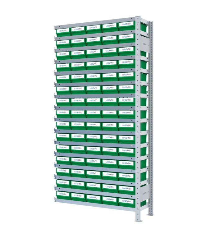 SCAFFALE AGGIUNTIVO CON CONTENITORI - 75 Cassette per minuteria