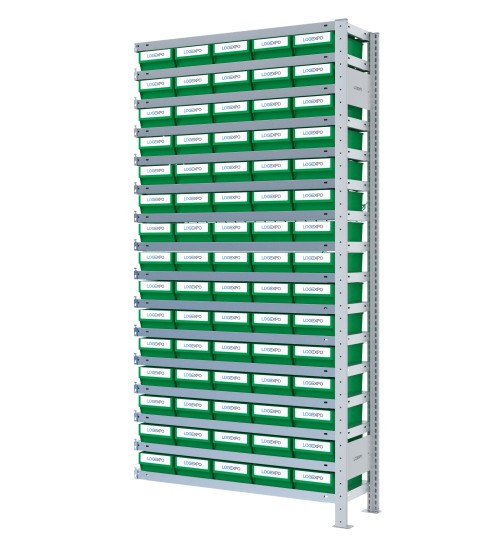 SCAFFALE AGGIUNTIVO CON CONTENITORI - 75 Cassette per minuteria