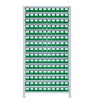 SCAFFALE PORTAMINUTERIA CON CONTENITORI - 150 Cassette estraibili in plastica 2