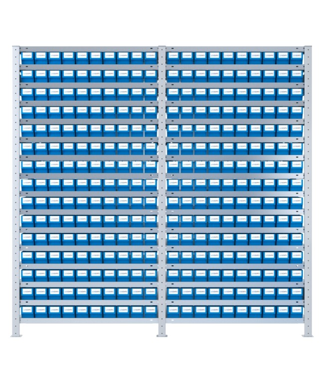 SCAFFALI CON CONTENITORI PORTA MINUTERIA - 300 Cassette estraibili in plastica