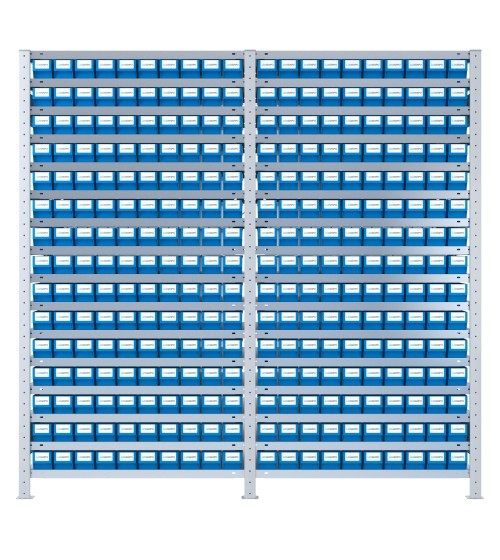 SCAFFALI CON CONTENITORI PORTA MINUTERIA - 300 Cassette estraibili in plastica