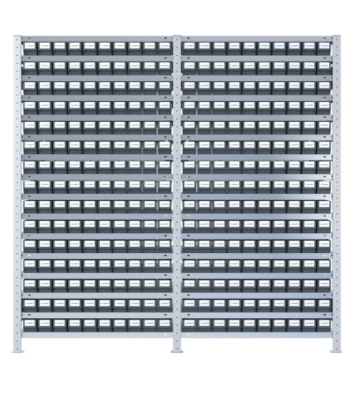 SCAFFALI CON CONTENITORI PORTA MINUTERIA - 300 Cassette estraibili in plastica
