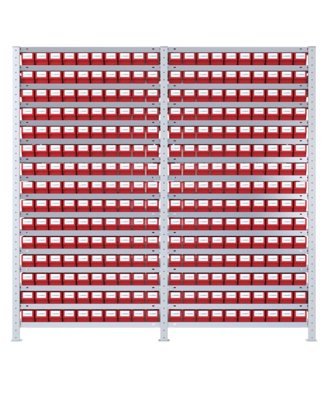 SCAFFALI CON CONTENITORI PORTA MINUTERIA - 300 Cassette estraibili in plastica