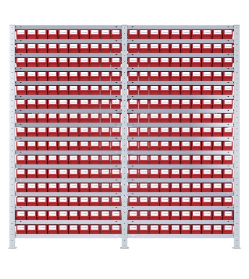 SCAFFALI CON CONTENITORI PORTA MINUTERIA - 300 Cassette estraibili in plastica