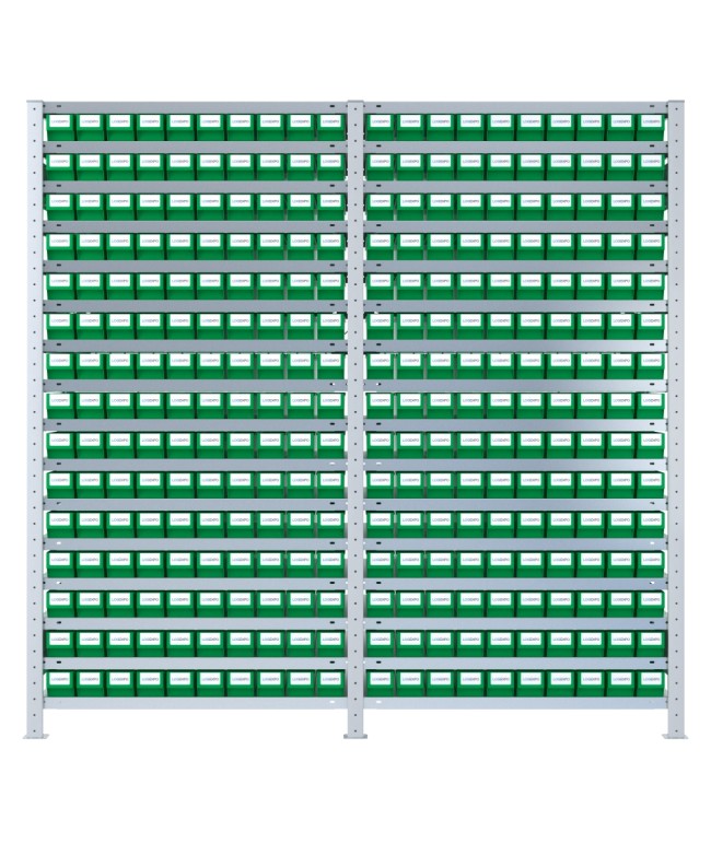 SCAFFALI CON CONTENITORI PORTA MINUTERIA - 300 Cassette estraibili in plastica