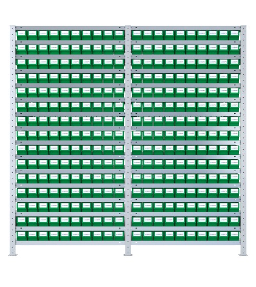 SCAFFALI CON CONTENITORI PORTA MINUTERIA - 300 Cassette estraibili in plastica