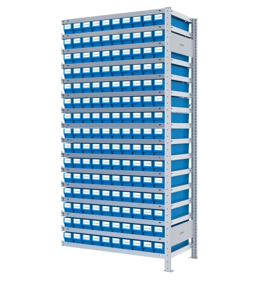 SCAFFALE AGGIUNTIVO CON CONTENITORI - 150 Cassette estraibili porta minuterie