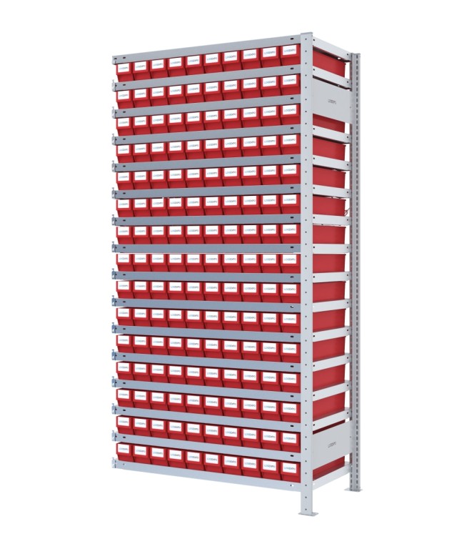 SCAFFALE AGGIUNTIVO CON CONTENITORI - 150 Cassette estraibili porta minuterie