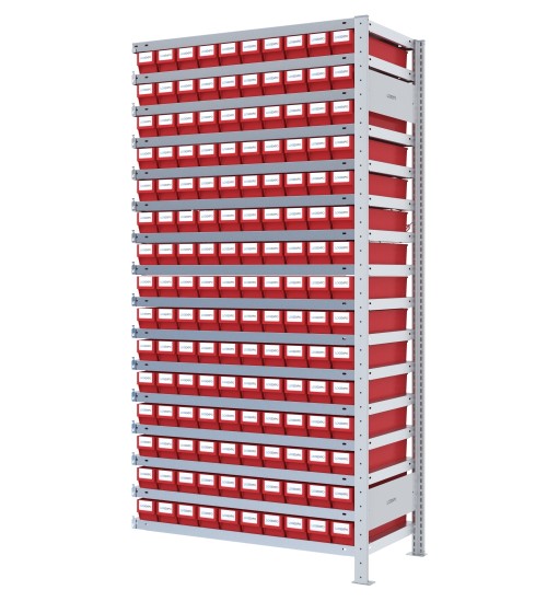 SCAFFALE AGGIUNTIVO CON CONTENITORI - 150 Cassette estraibili porta minuterie