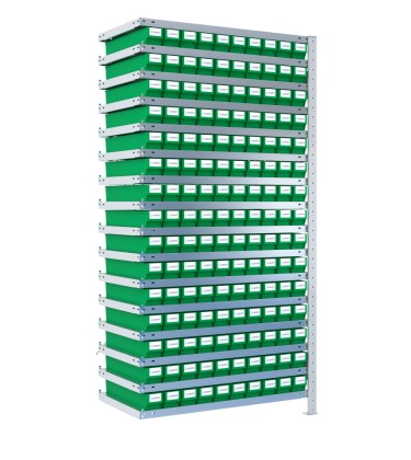 SCAFFALE AGGIUNTIVO CON CONTENITORI - 150 Cassette estraibili porta minuterie