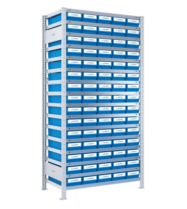 SCAFFALATURA CON CONTENITORI - 75 Cassette estraibili porta minuteria