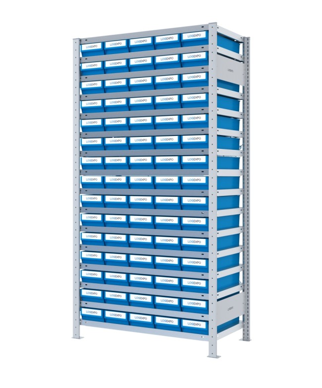 SCAFFALATURA CON CONTENITORI - 75 Cassette estraibili porta minuteria