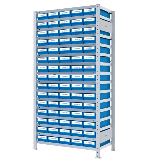 SCAFFALATURA CON CONTENITORI - 75 Cassette estraibili porta minuteria