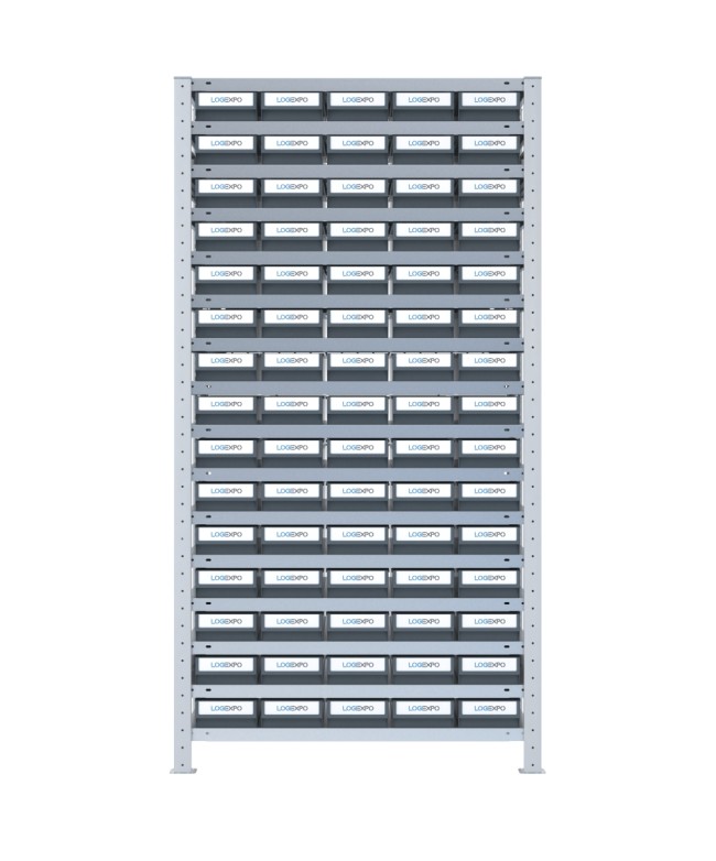 SCAFFALATURA CON CONTENITORI - 75 Cassette estraibili porta minuteria