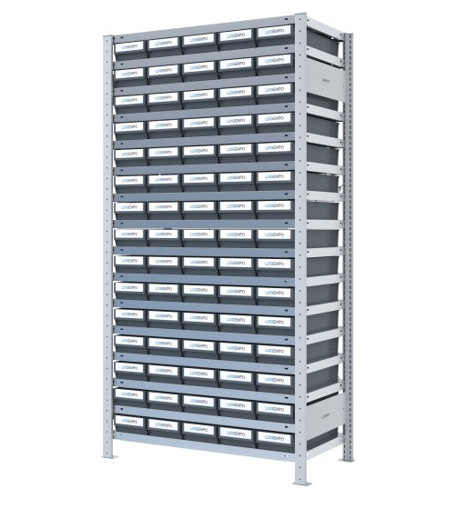 SCAFFALATURA CON CONTENITORI - 75 Cassette estraibili porta minuteria