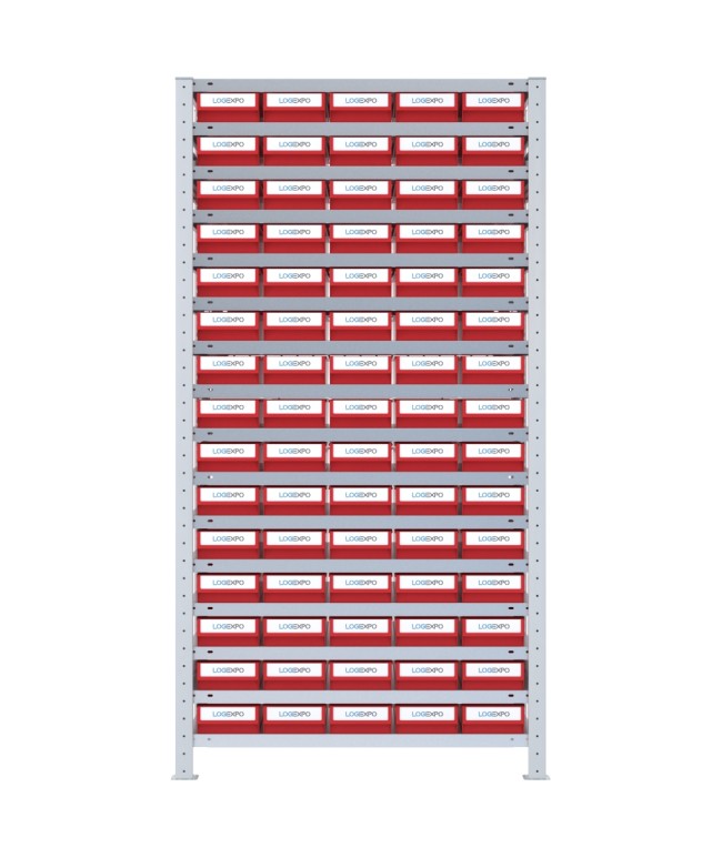 SCAFFALATURA CON CONTENITORI - 75 Cassette estraibili porta minuteria
