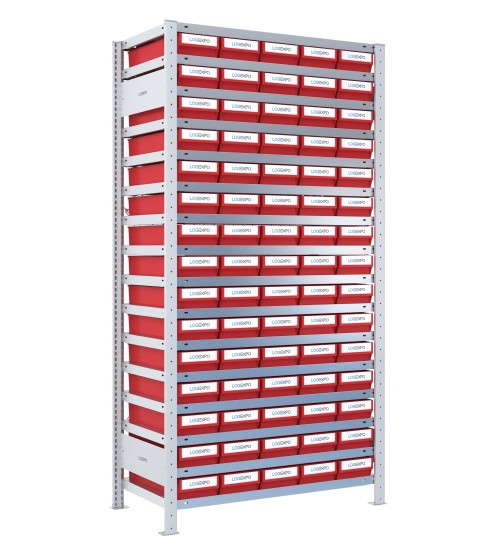 SCAFFALATURA CON CONTENITORI - 75 Cassette estraibili porta minuteria