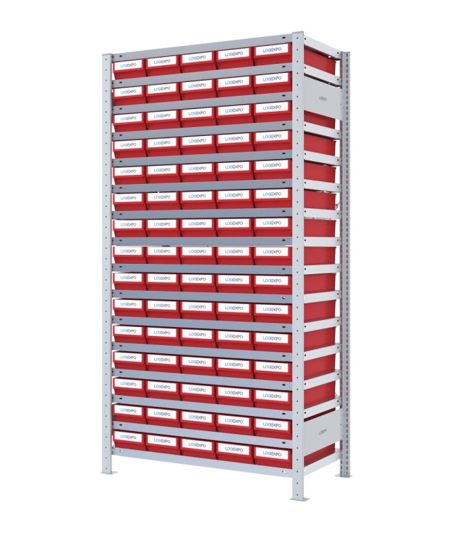 SCAFFALATURA CON CONTENITORI - 75 Cassette estraibili porta minuteria