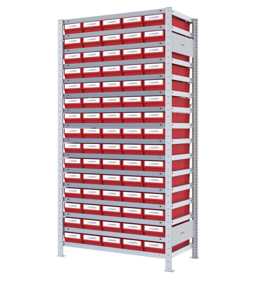 SCAFFALATURA CON CONTENITORI - 75 Cassette estraibili porta minuteria