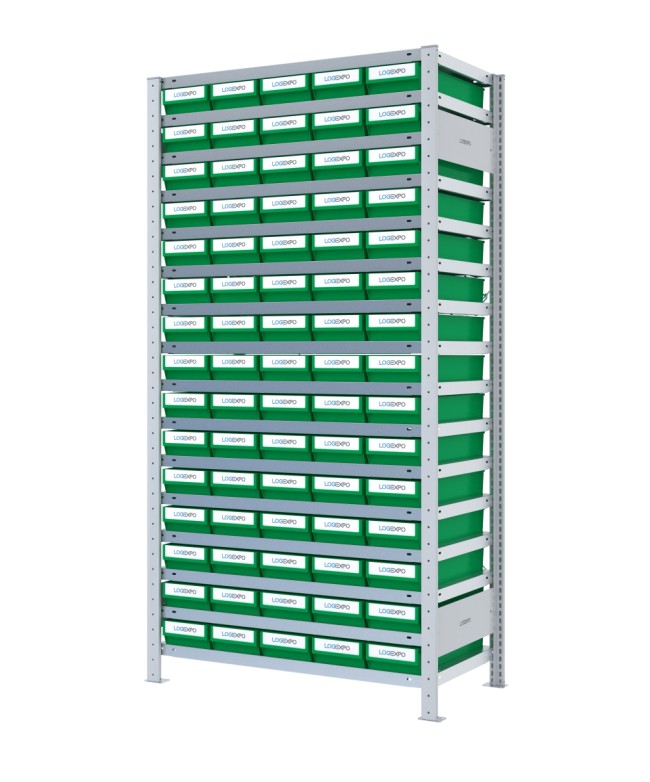 SCAFFALATURA CON CONTENITORI - 75 Cassette estraibili porta minuteria