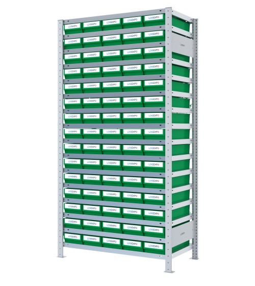 SCAFFALATURA CON CONTENITORI - 75 Cassette estraibili porta minuteria