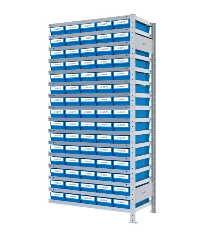 SCAFFALE AGGIUNTIVO CON CONTENITORI - 75 Cassette estraibili porta minuteria