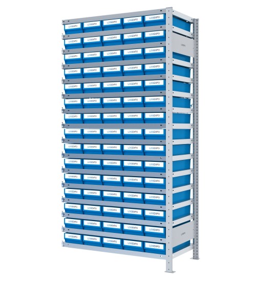 SCAFFALE AGGIUNTIVO CON CONTENITORI - 75 Cassette estraibili porta minuteria