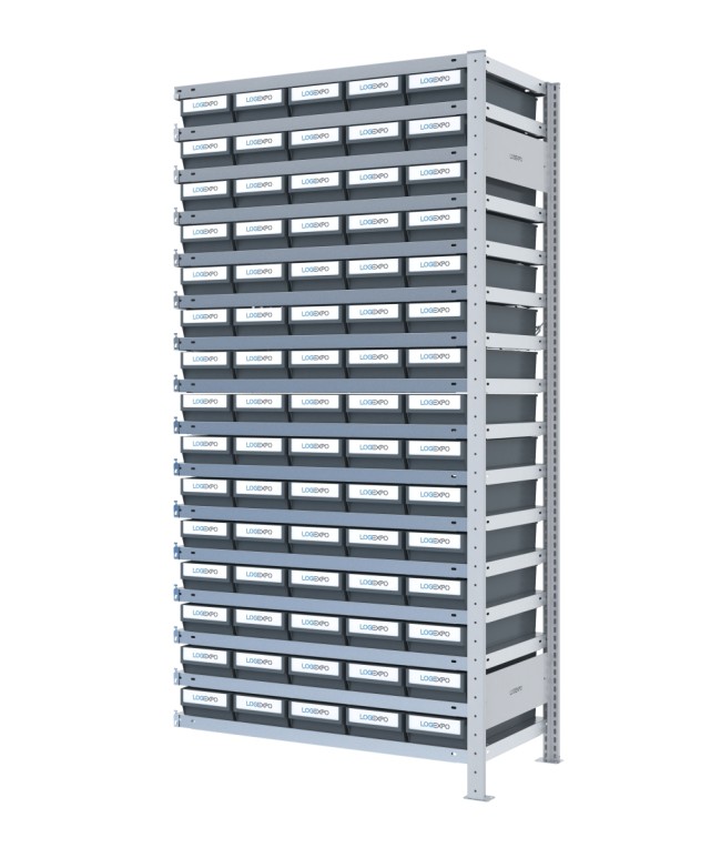 SCAFFALE AGGIUNTIVO CON CONTENITORI - 75 Cassette estraibili porta minuteria