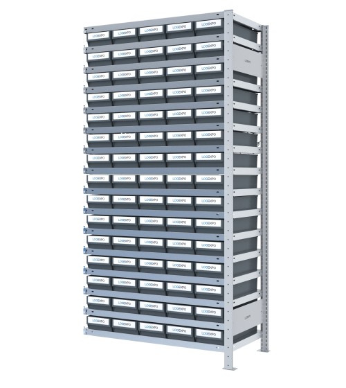 SCAFFALE AGGIUNTIVO CON CONTENITORI - 75 Cassette estraibili porta minuteria