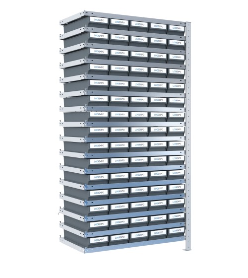 SCAFFALE AGGIUNTIVO CON CONTENITORI - 75 Cassette estraibili porta minuteria