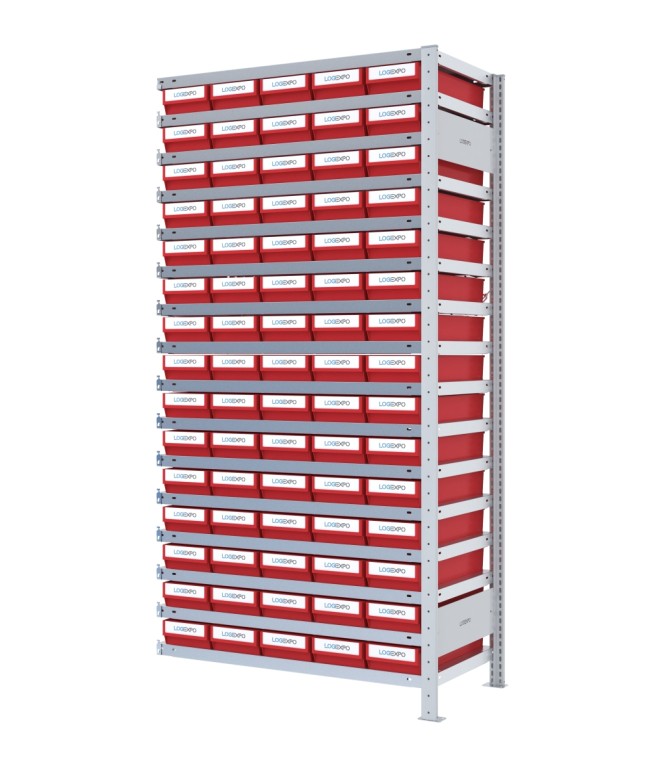 SCAFFALE AGGIUNTIVO CON CONTENITORI - 75 Cassette estraibili porta minuteria