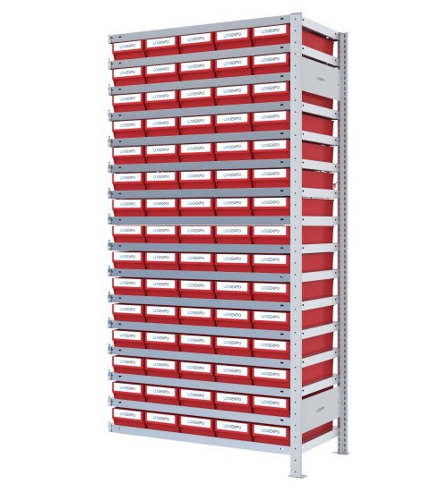 SCAFFALE AGGIUNTIVO CON CONTENITORI - 75 Cassette estraibili porta minuteria