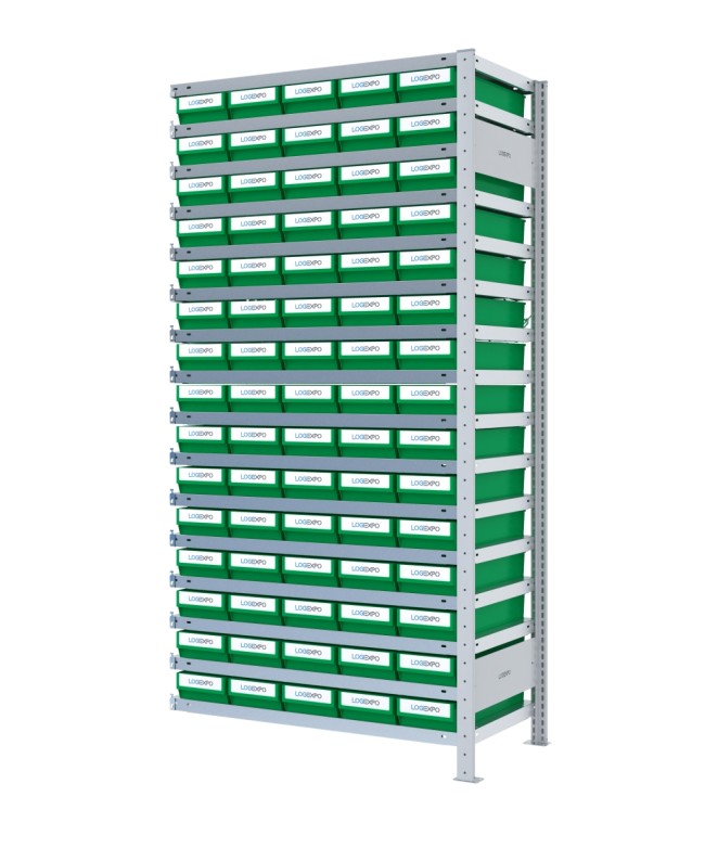 SCAFFALE AGGIUNTIVO CON CONTENITORI - 75 Cassette estraibili porta minuteria