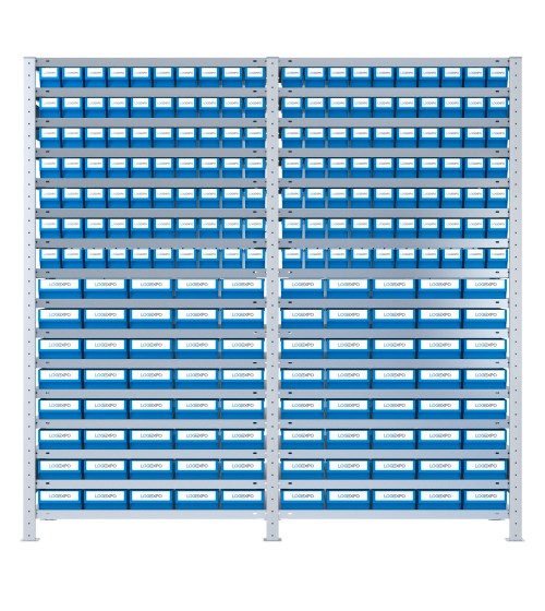SCAFFALATURA CON CASSETTINE ESTRAIBILI - 220 Contenitori in plastica