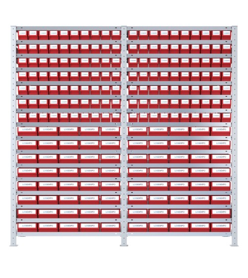 SCAFFALATURA CON CASSETTINE ESTRAIBILI - 220 Contenitori in plastica