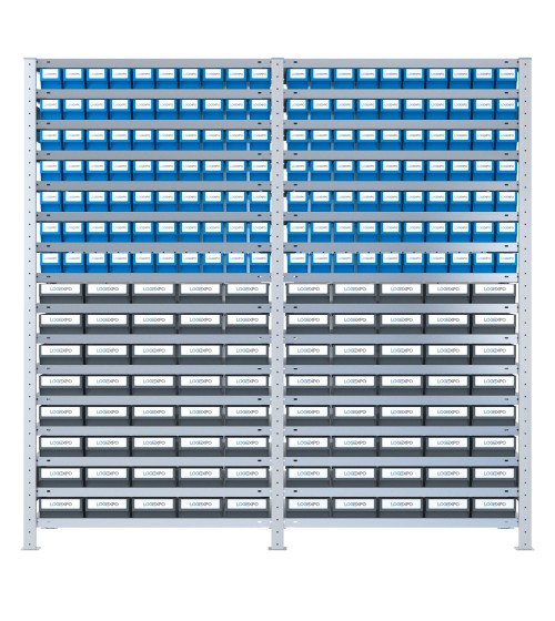SCAFFALATURA CON CASSETTINE ESTRAIBILI - 220 Contenitori in plastica