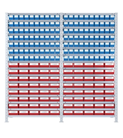 SCAFFALATURA CON CASSETTINE ESTRAIBILI - 220 Contenitori in plastica