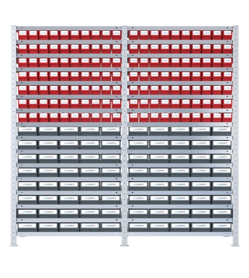 SCAFFALATURA CON CASSETTINE ESTRAIBILI - 220 Contenitori in plastica