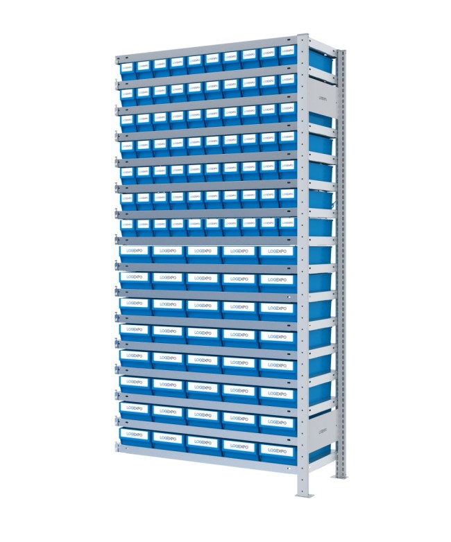 SCAFFALE AGGIUNTIVO CON CASSETTINE ESTRAIBILI - 110 contenitori estraibili