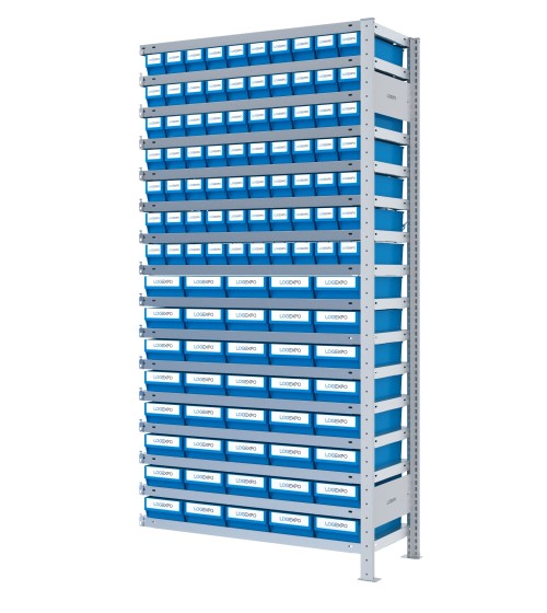 SCAFFALE AGGIUNTIVO CON CASSETTINE ESTRAIBILI - 110 contenitori estraibili