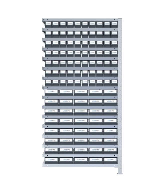 SCAFFALE AGGIUNTIVO CON CASSETTINE ESTRAIBILI - 110 contenitori estraibili