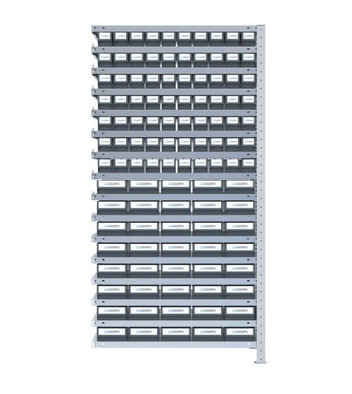 SCAFFALE AGGIUNTIVO CON CASSETTINE ESTRAIBILI - 110 contenitori estraibili