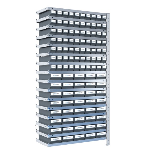 SCAFFALE AGGIUNTIVO CON CASSETTINE ESTRAIBILI - 110 contenitori estraibili