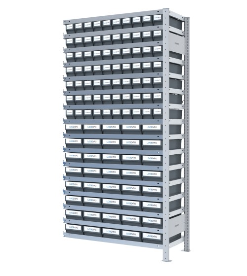 SCAFFALE AGGIUNTIVO CON CASSETTINE ESTRAIBILI - 110 contenitori estraibili