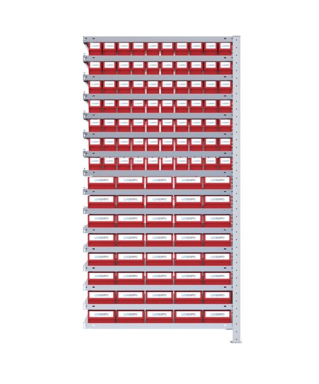SCAFFALE AGGIUNTIVO CON CASSETTINE ESTRAIBILI - 110 contenitori estraibili