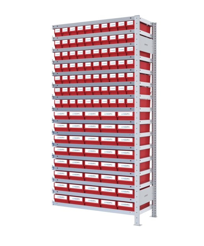 SCAFFALE AGGIUNTIVO CON CASSETTINE ESTRAIBILI - 110 contenitori estraibili