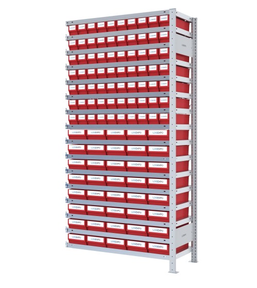 SCAFFALE AGGIUNTIVO CON CASSETTINE ESTRAIBILI - 110 contenitori estraibili